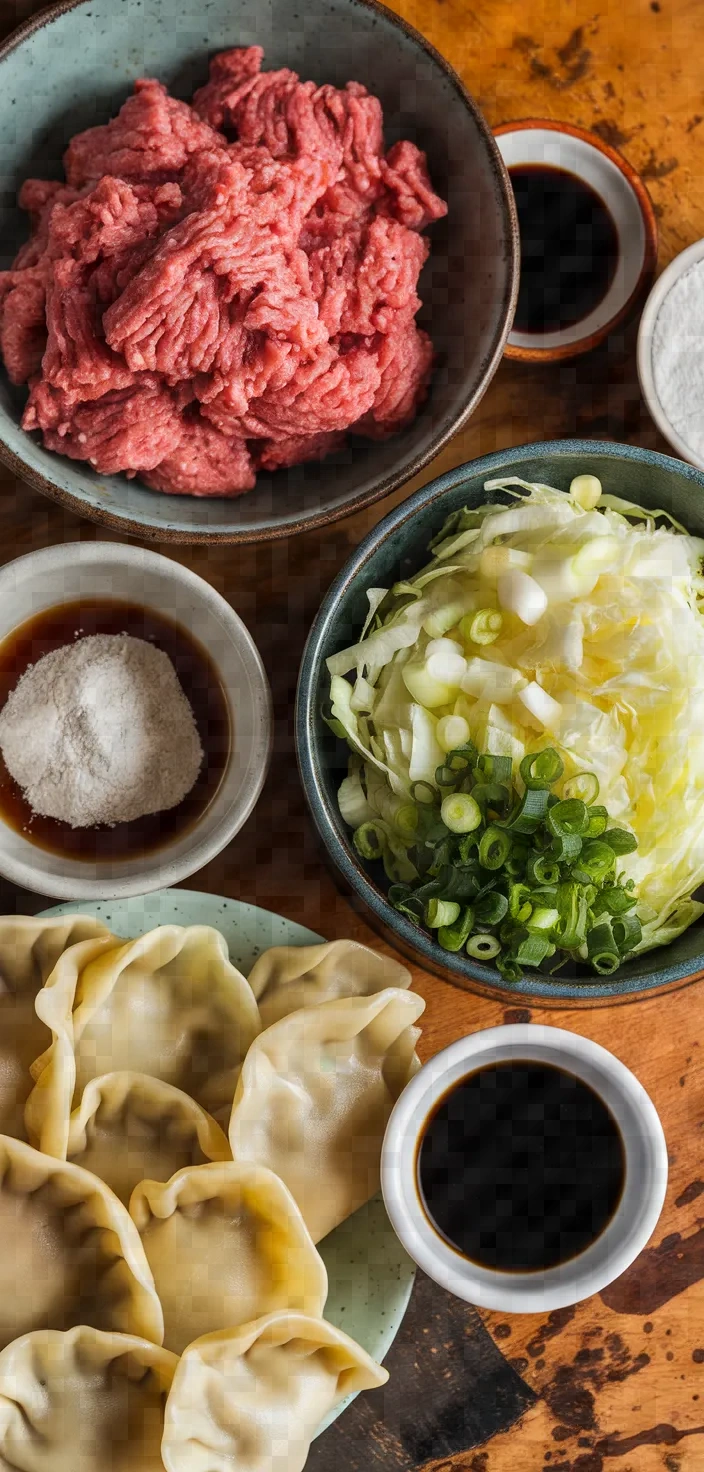 Ingredients photo for Gyoza With Wings Hanetsuki Gyoza Recipe