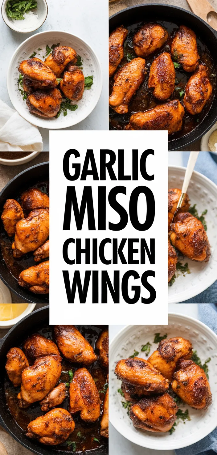 A photo of Garlic Miso Chicken Wings Recipe