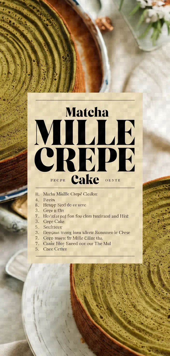 Matcha Mille Crepe Cake Recipe