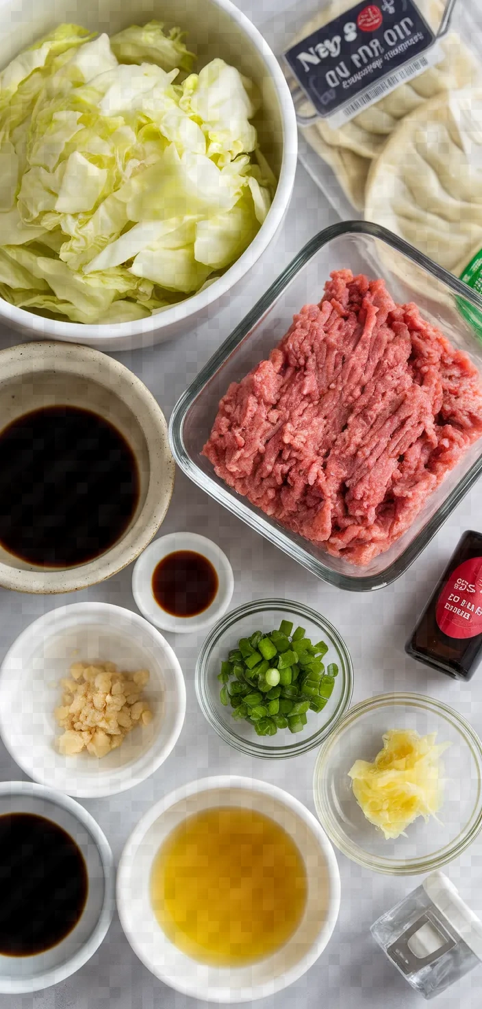 Ingredients photo for Napa Cabbage Gyoza Recipe