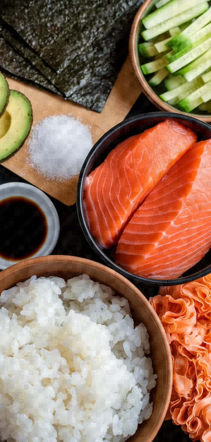 Ingredients photo for Salmon Kombu Roll Recipe