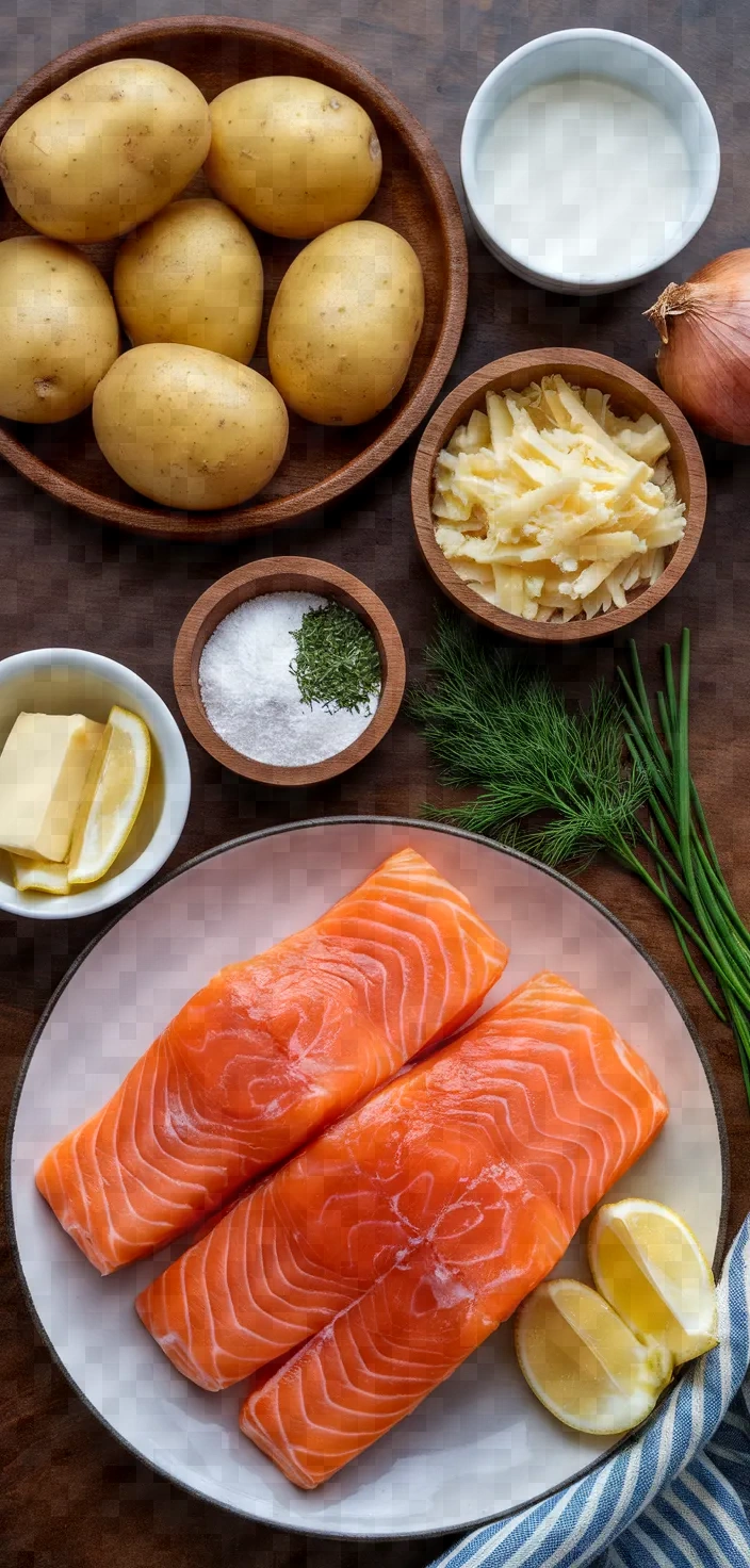 Ingredients photo for Salmon Potato Gratin Recipe