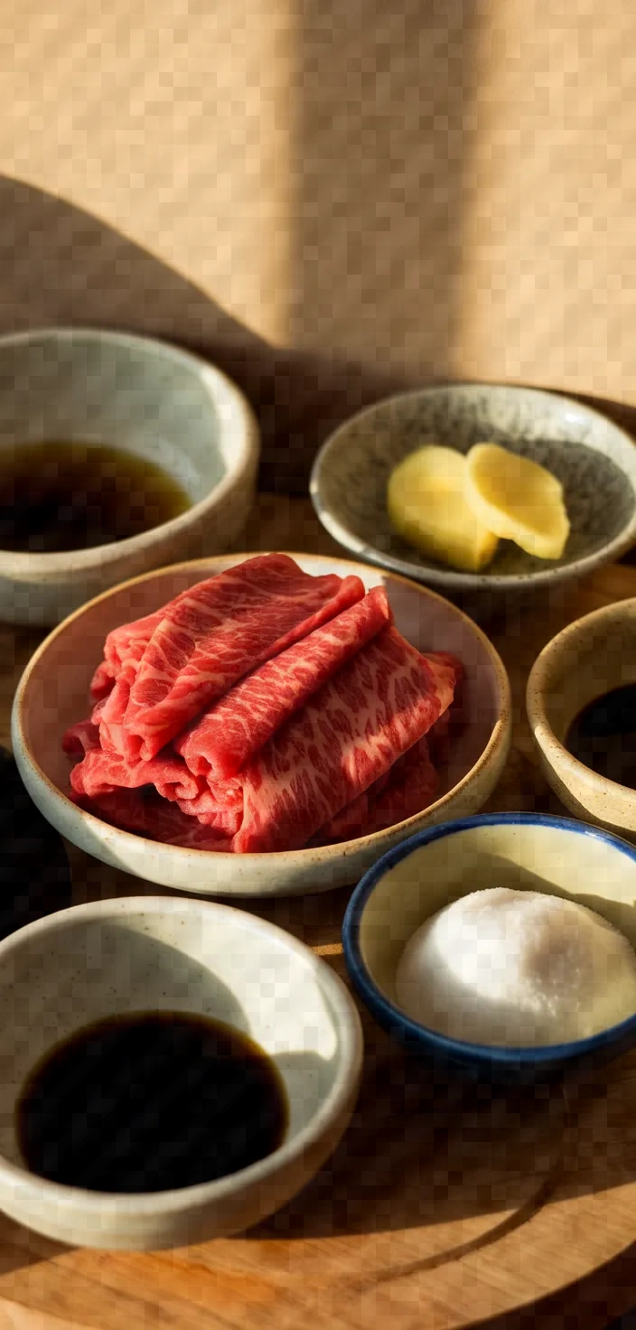 Ingredients photo for Simmered Beef With Ginger Shigureni Recipe