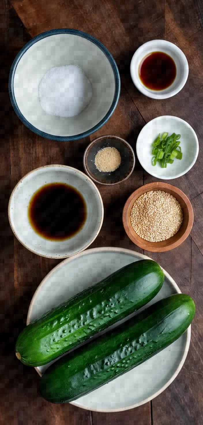 Ingredients photo for Spicy Japanese Pickled Cucumbers Recipe