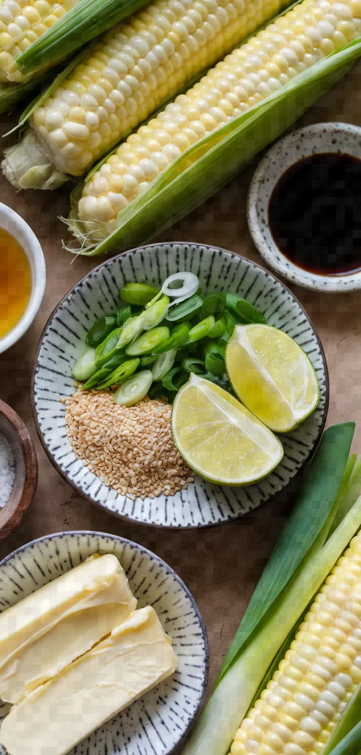 Ingredients photo for Grilled Corn With Miso Butter Recipe