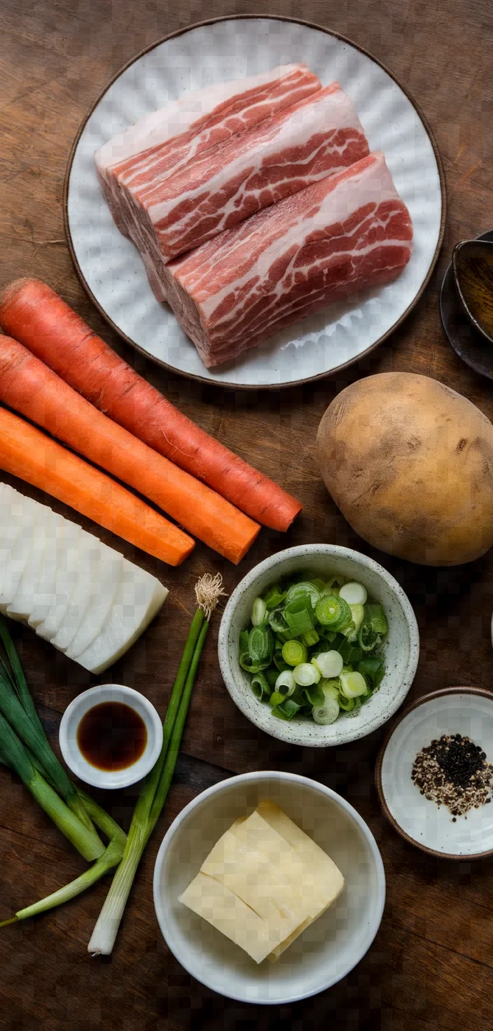 Ingredients photo for Instant Pot Tonjiru Recipe