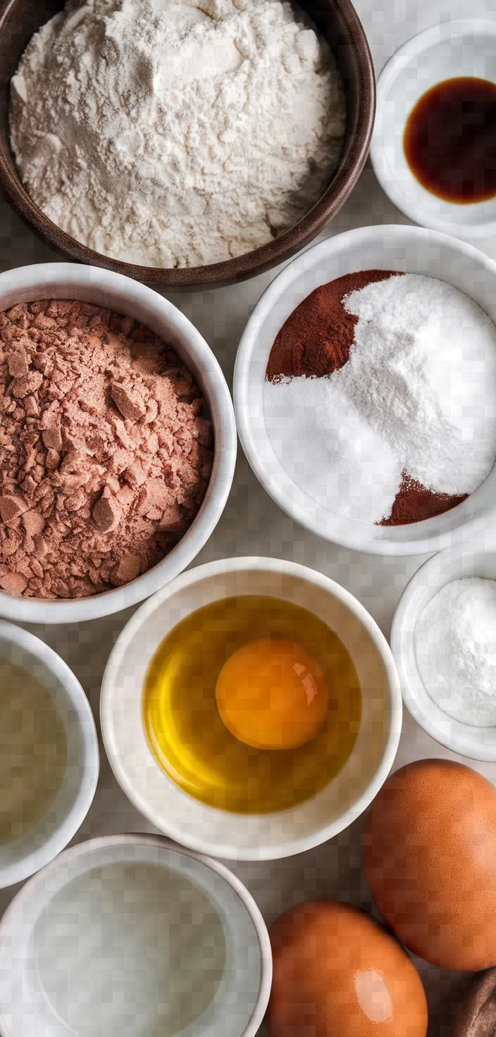 Ingredients photo for Chocolate Chiffon Cake Recipe