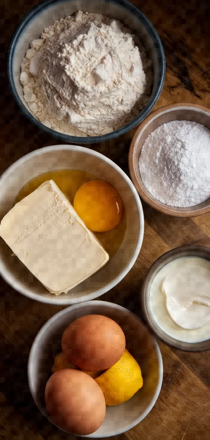 Ingredients photo for Baked Cheese Tarts Recipe