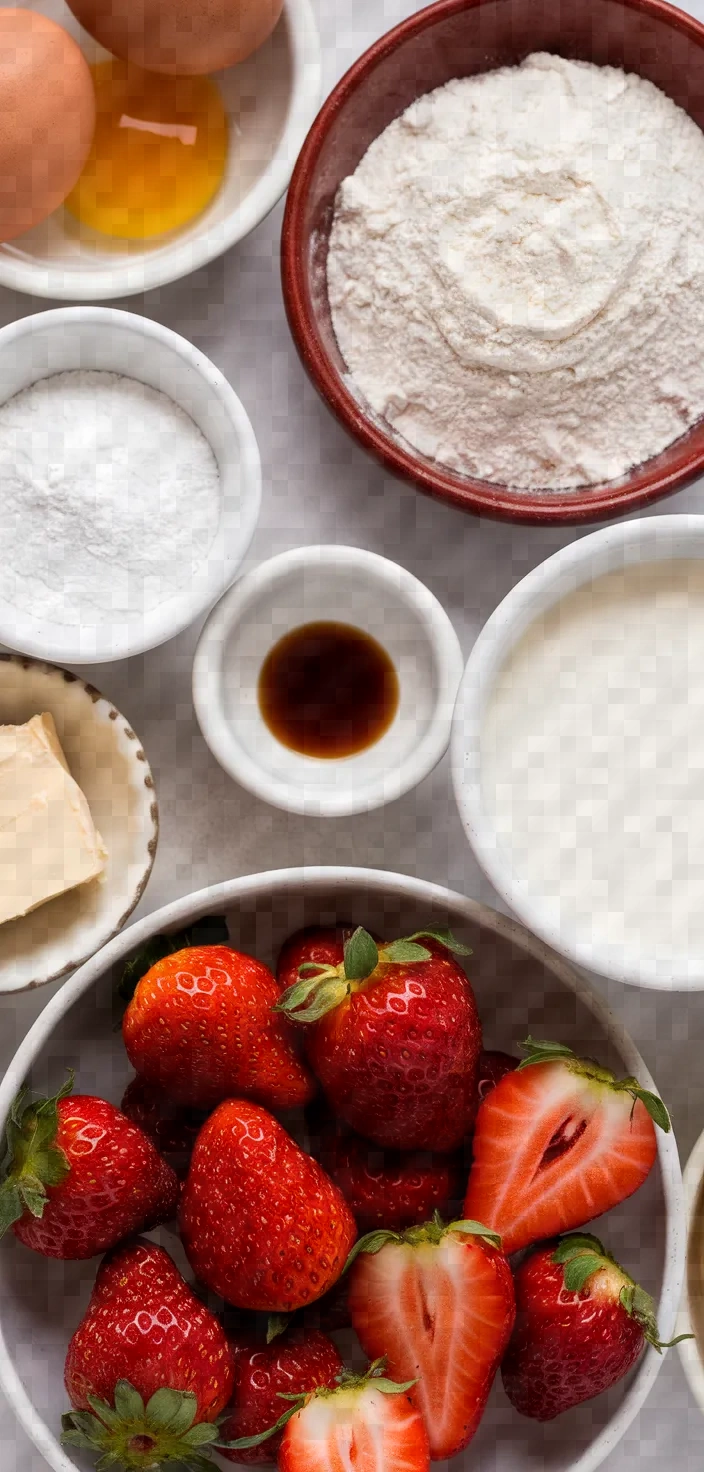 Ingredients photo for Japanese Strawberry Shortcake Recipe