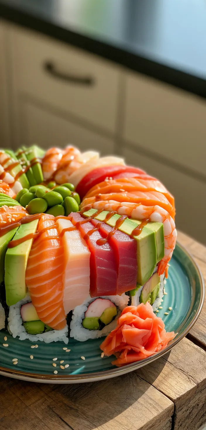 Ingredients photo for Giant Sushi Cake Recipe