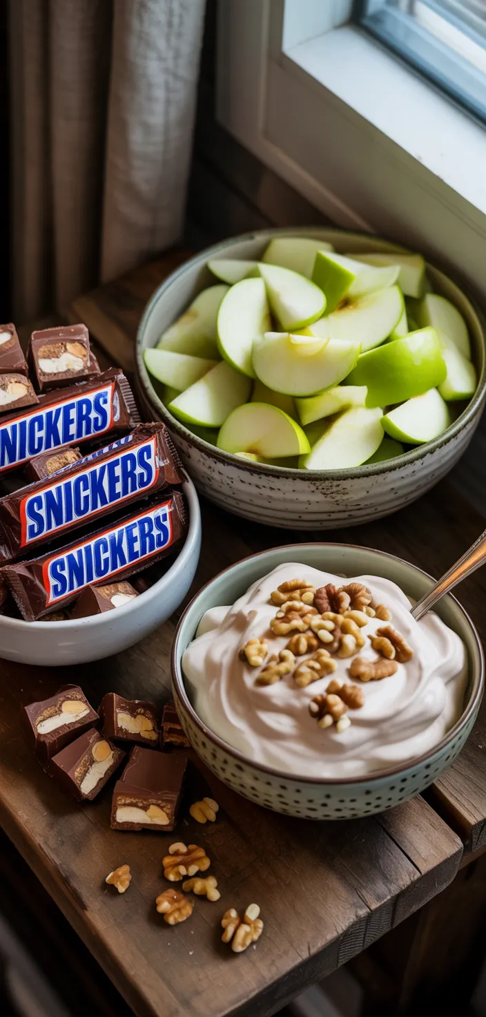 Ingredients photo for Snickers Salad (Snicker Apple Salad) Recipe