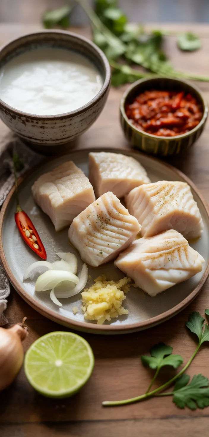 Ingredients photo for Christmas Coconut Curry Baked Cod – A Delicious And Light Holiday Feast Recipe