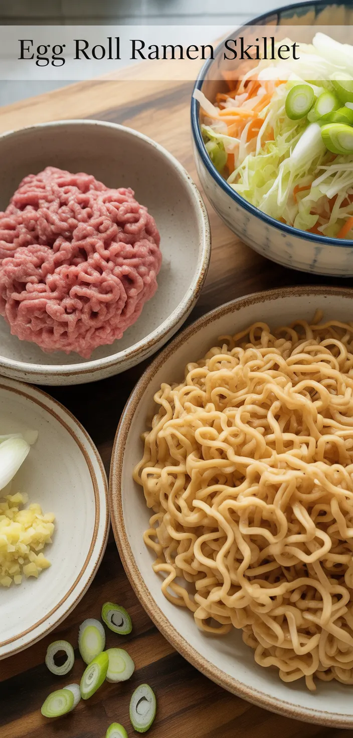Ingredients photo for Egg Roll Ramen Skillet Recipe