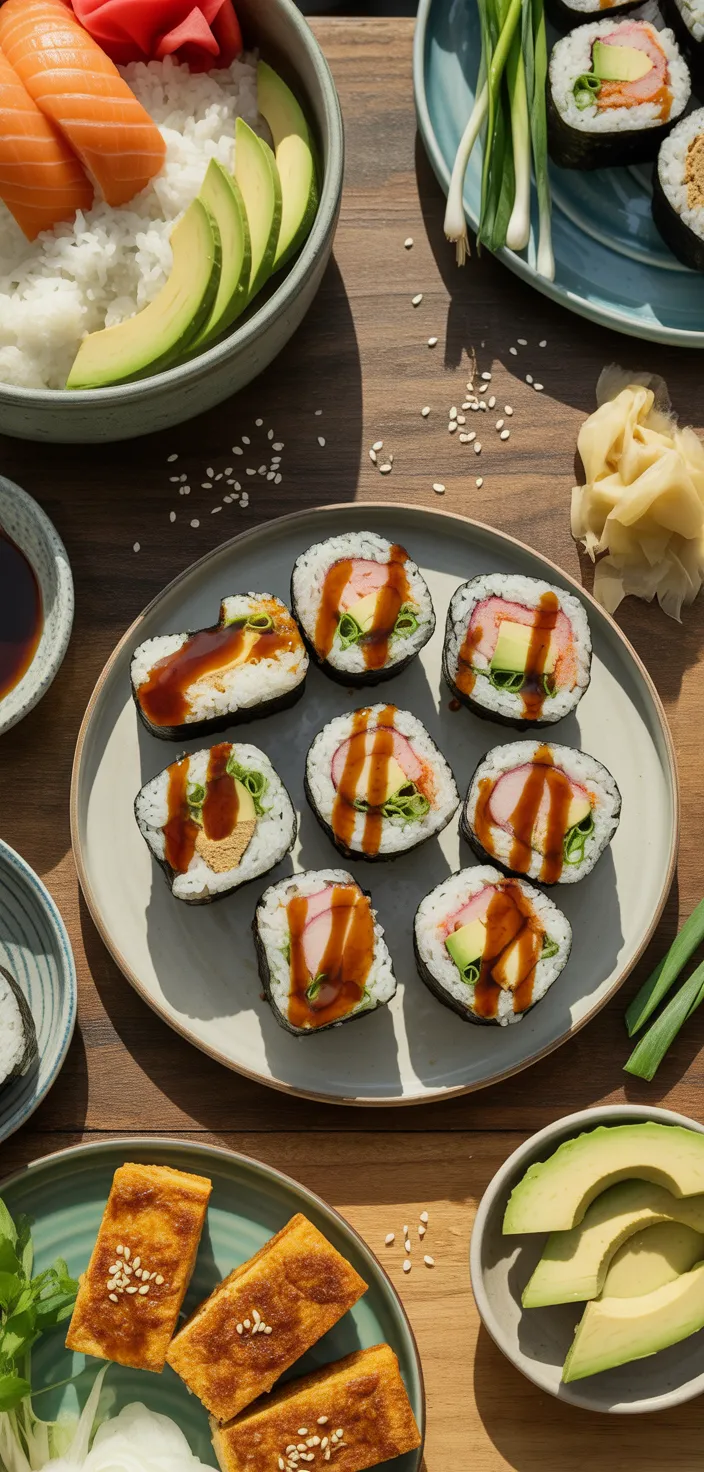 Ingredients photo for Vegan Tofu “Katsu” Sushi Sandwiches (Onigirazu) And Rolls Recipe
